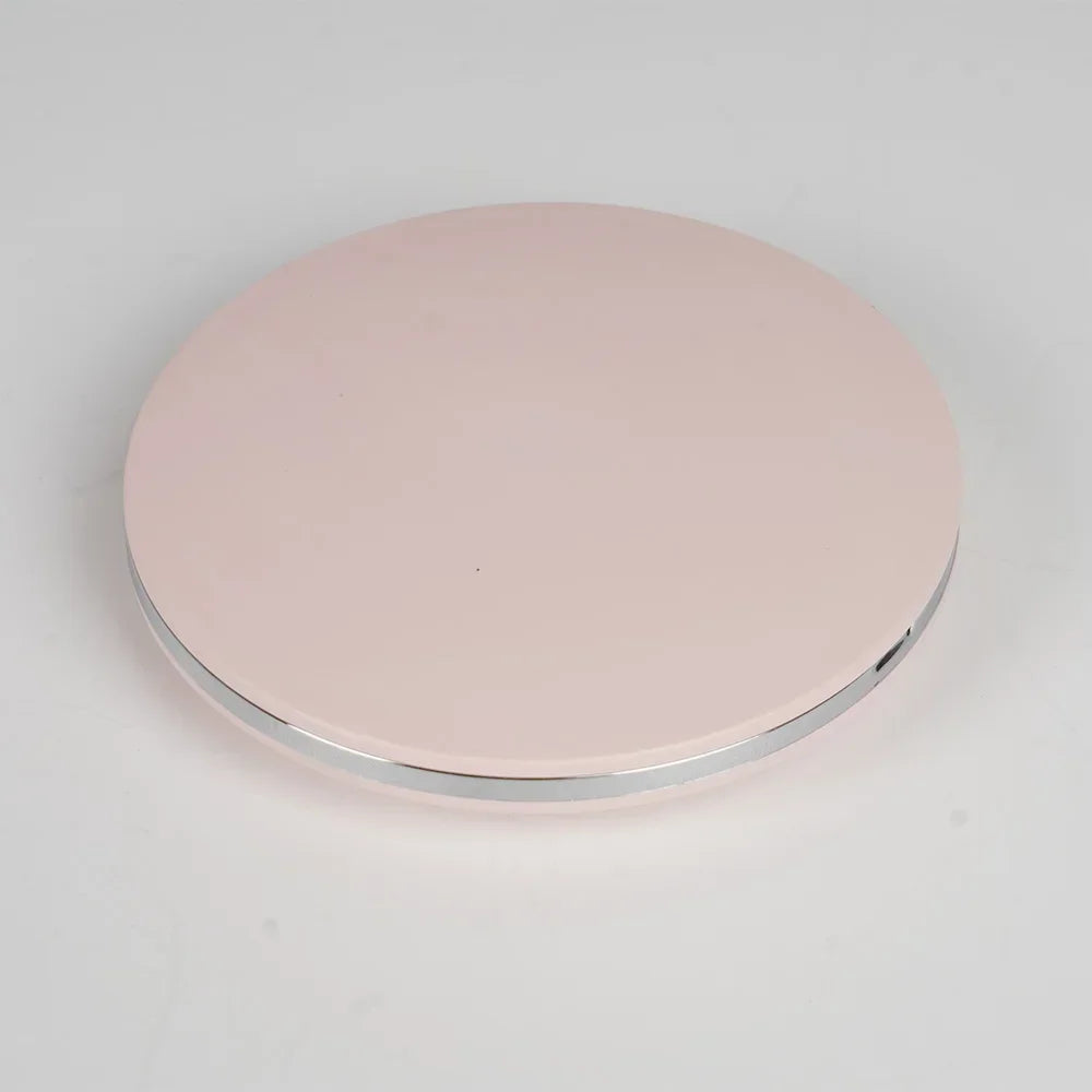 Handheld Pocket Portable Makeup Mirror with LED and Dual Sided Mirror with 5x Magnification and Rechargeability