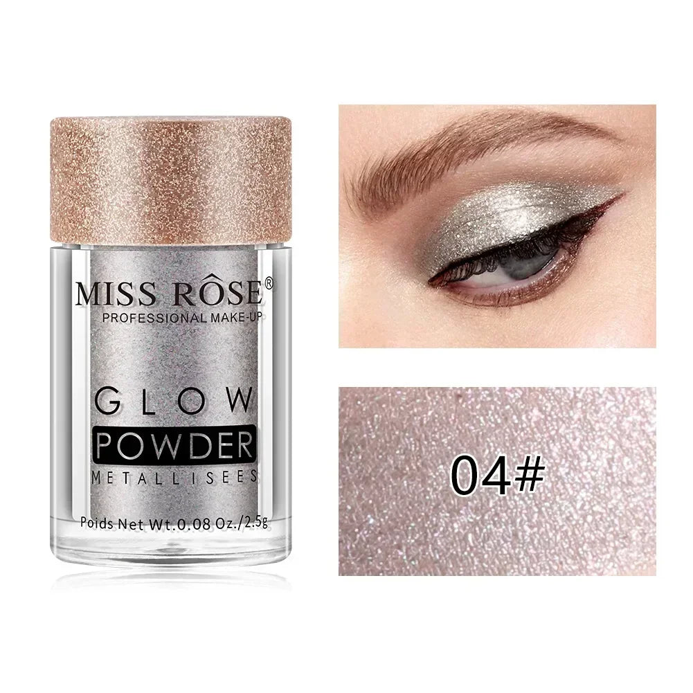 MISS ROSE Holographic Sequins Glitter Shimmer Pigment Eye Shadow Tattoo Lip Nail Body Glitter Festival Party Eye Makeup Powder