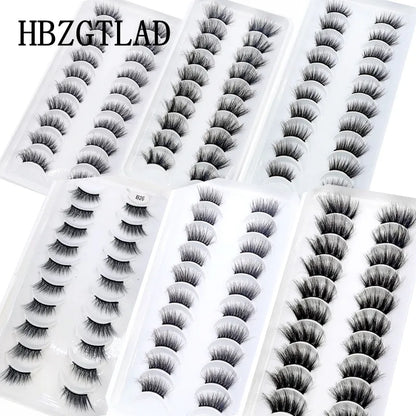 10 Pairs Crisscross Half Eye Lashes Natural False Eyelashes Handmade Faux 3D Mink Lashes Makeup Tools Eyelash Extension