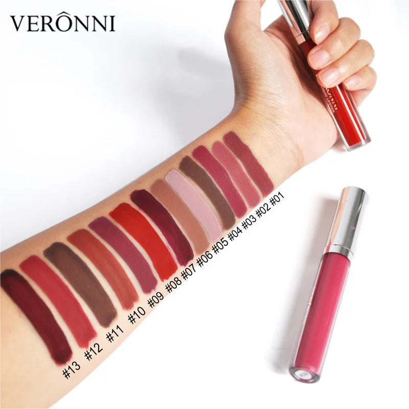 Colorful Matte Sexy Liquid Lipstick Long Lasting Waterproof Lip Cosmetic Keep 24 Hours Lip Makeup Velvet Lip Gloss for Women