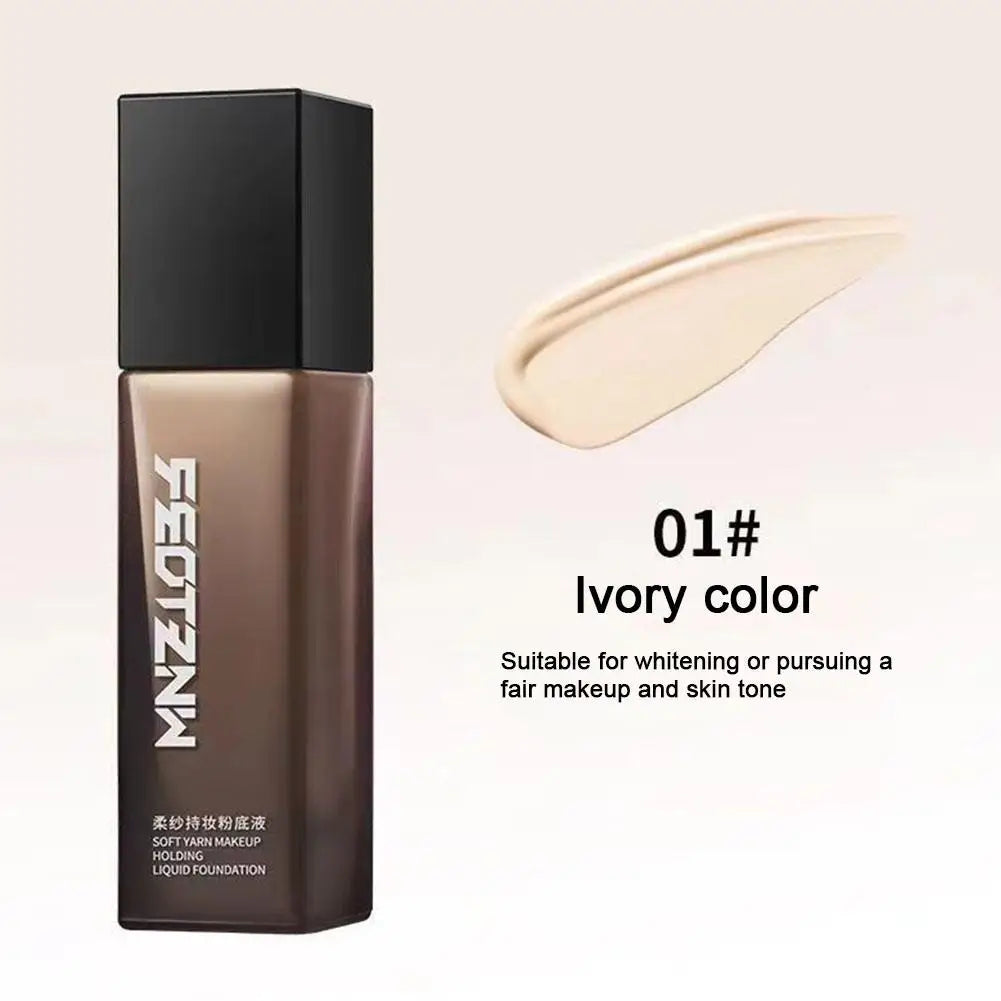 Liquid Foundation Waterproof Makeup Natural White Long wear Hydrating Face Concealer Care Full Coverage Liquid Foundation 30g