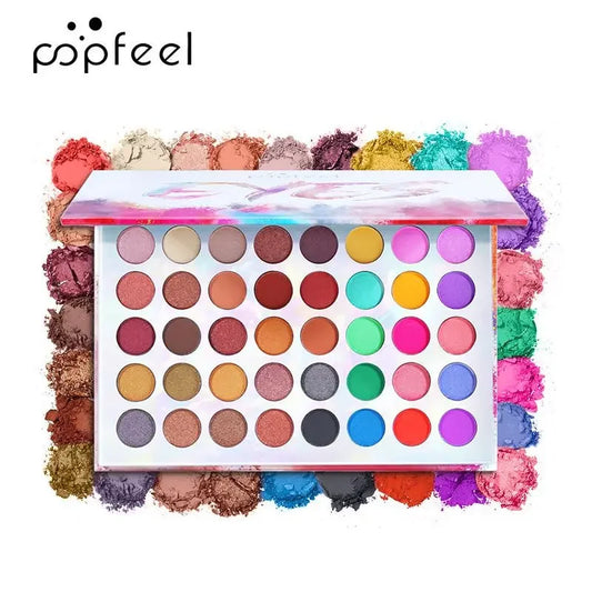 POPFEEL 40 Colors Matte Eyeshadow Palette Nude Pearlescent Eye Shadow Makeup High Pigmented Long Lasting Gifts For Women