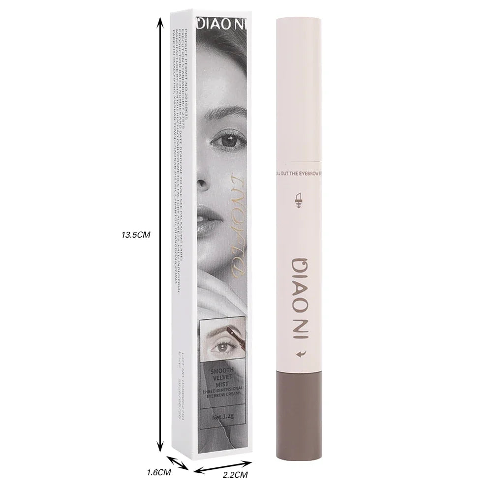 3D Eyebrow Gel Dyeing Cream with Brush Long-lasting Air-cushion Dye Brows Tint Long-lasting 3IN1 Natural Makeup Eyebrow Enhancer