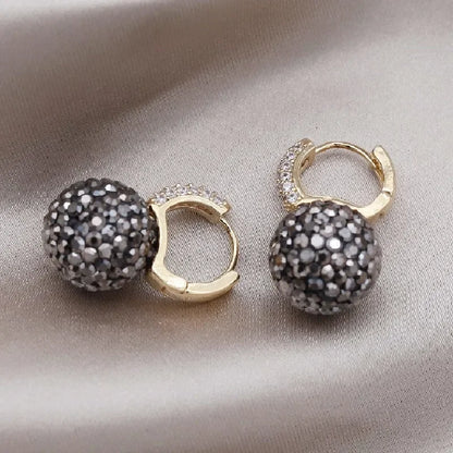 The New Fashion Jewelry Full Rhinestone Red Ball Earrings Earrings for Women