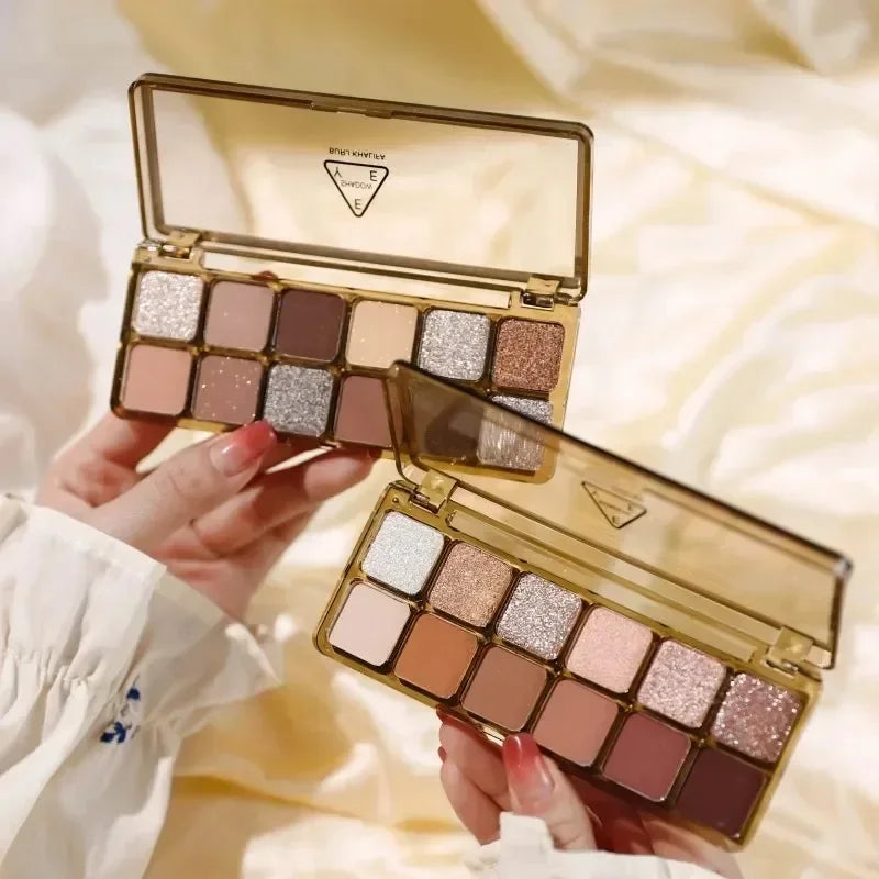 Super Flash Cement Eye shadow Palette Matte Pearl Glitter Eye shadow Cold Tea Brown Eye shadow Korean Beauty Cosmetics