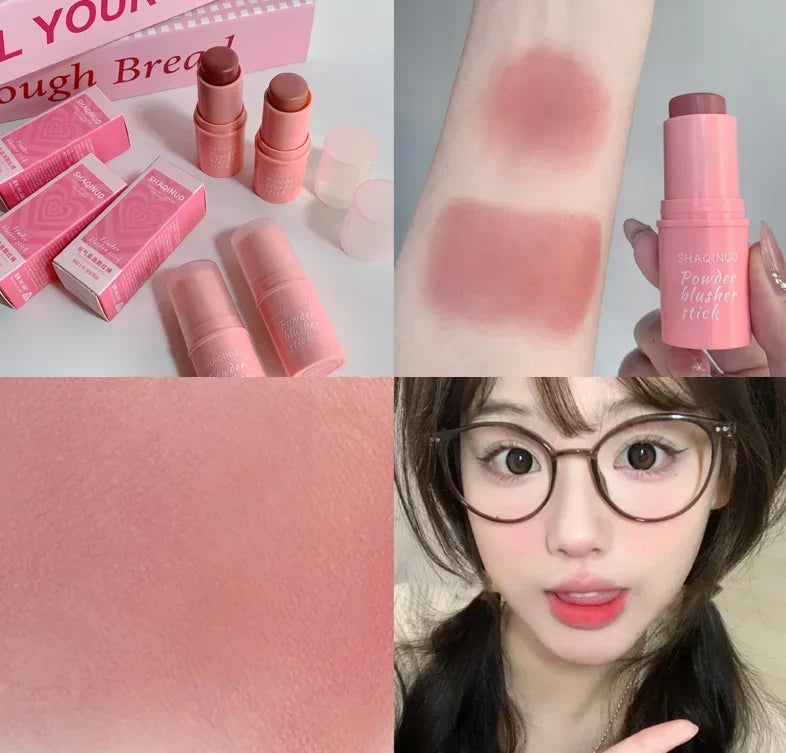 Rouge Blush Stick Waterproof Natural Cheek Blusher Cream Lasting High Color Rendering Brightening Skin Tone Korean Face Cosmetic