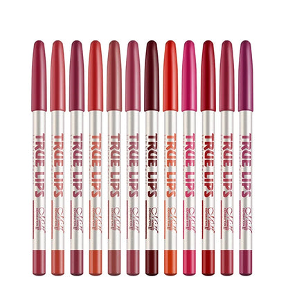 Cosmetic Nude Matte Lipstick Pen Wooden Lip Liner Waterproof Lady Lip Liner Soft Pencil Contour Makeup Lipstick Tool