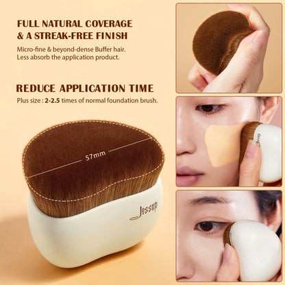 Jessup Makeup Brush Foundation Brush with Makeup Sponge,Contour Blush Concealer Highlight