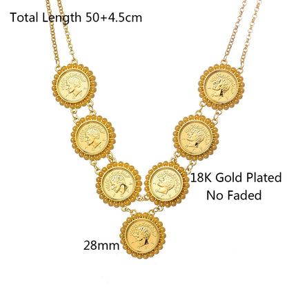 Coin Like Jewelry Make Money Necklace Arabic Coin Necklace for Women Gold Color