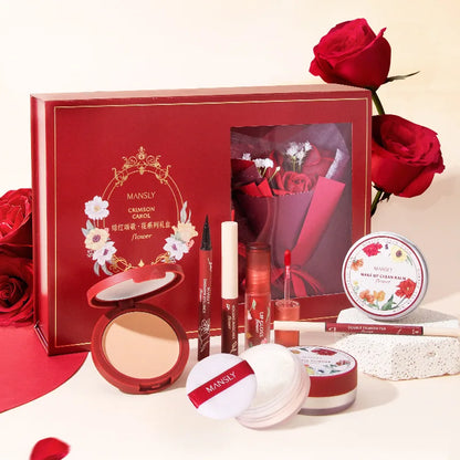 Manshili Crimson Carol Flower Series Gift Box holiday's Day Gift Set Makeup Set Confession Gift Box