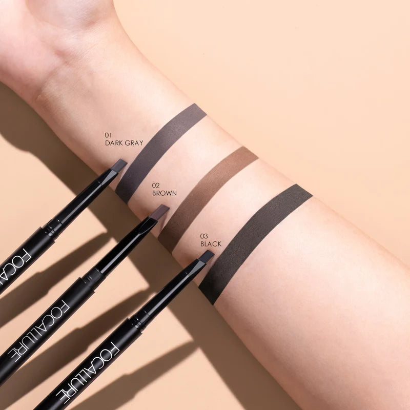 FOCALLURE 3 Colors Eyebrow Pencil Precise Brow Eyeliner Long Lasting Waterproof Blonde Brown Eye Brow Makeup Cosmetics