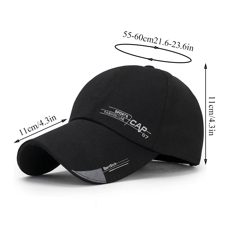 Outdoor Sunscreen Sports Men's Caps Fashion Canvas Unisex Baseball Caps Simple Design Extended Brim Snapback Caps For Men Women