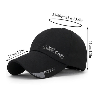 Outdoor Sunscreen Sports Men's Caps Fashion Canvas Unisex Baseball Caps Simple Design Extended Brim Snapback Caps For Men Women