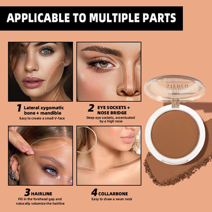 3D Bronzers Matte Wheat Contour Powder Palette Facial Makeup Natural Highlights Contouring Modification Waterproof Long-Lasting