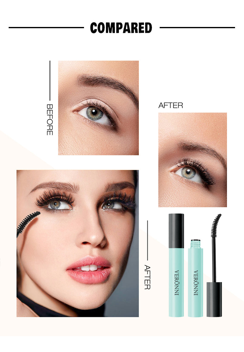 VERONNI 3D Waterproof Mascara No Clumping Easy to Apply & Smudge-Proof Voluminous Mascara Long-Lasting Eye Makeup Cosmetics