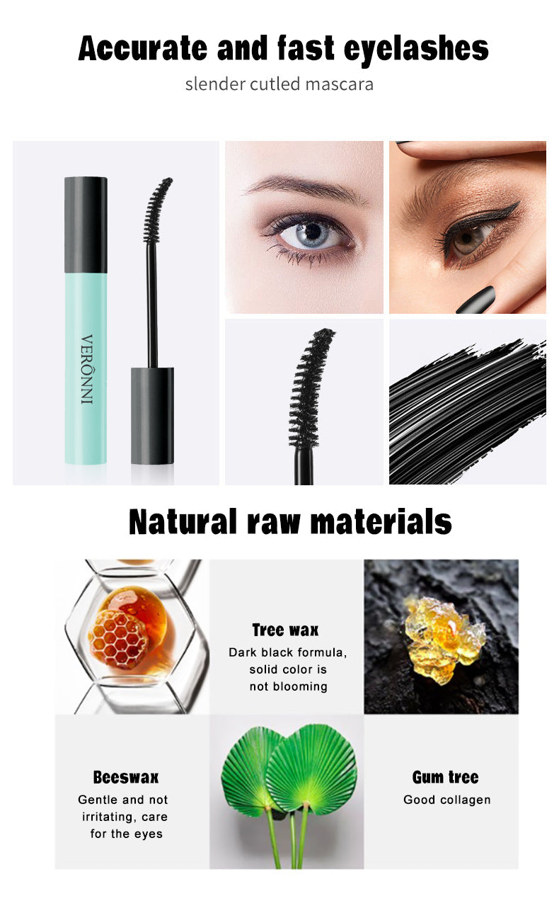 VERONNI 3D Waterproof Mascara No Clumping Easy to Apply & Smudge-Proof Voluminous Mascara Long-Lasting Eye Makeup Cosmetics