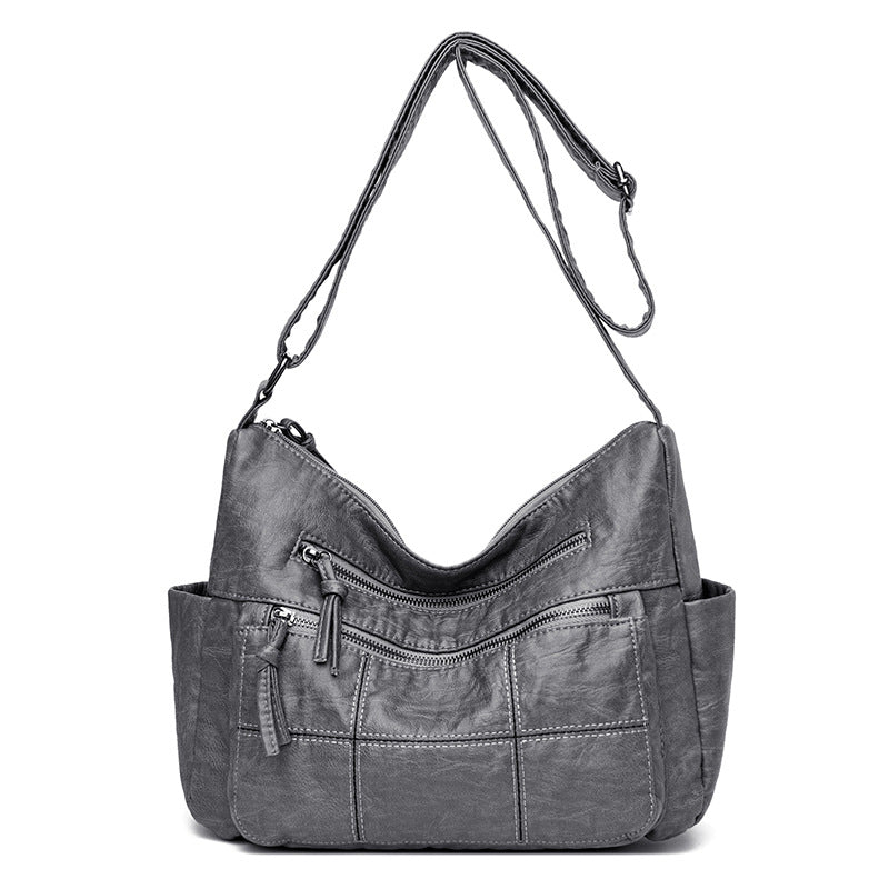 Womens Solid-Color Casual Shoulder Crossbody Bag